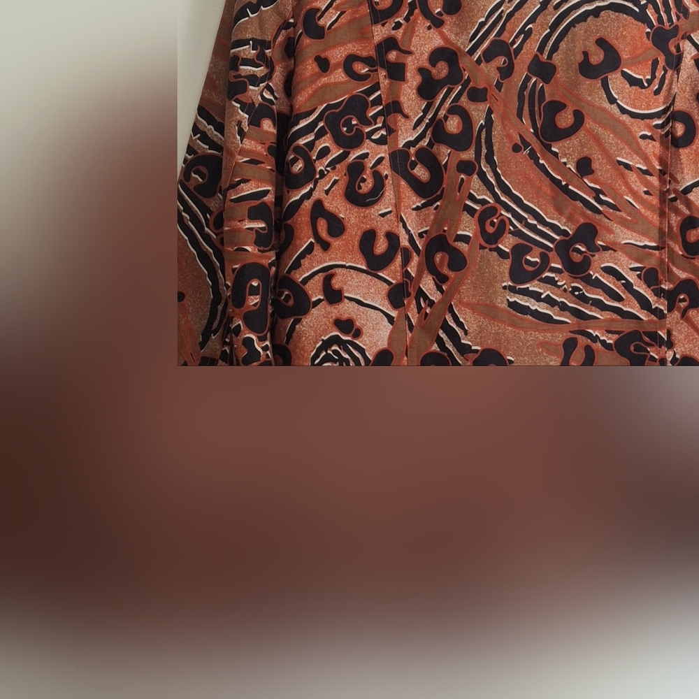 MULTIPLES RUST Animal Print JACKET BLAZER XL LINEN BLEND Formal Office Party S11 - Picture 3 of 12